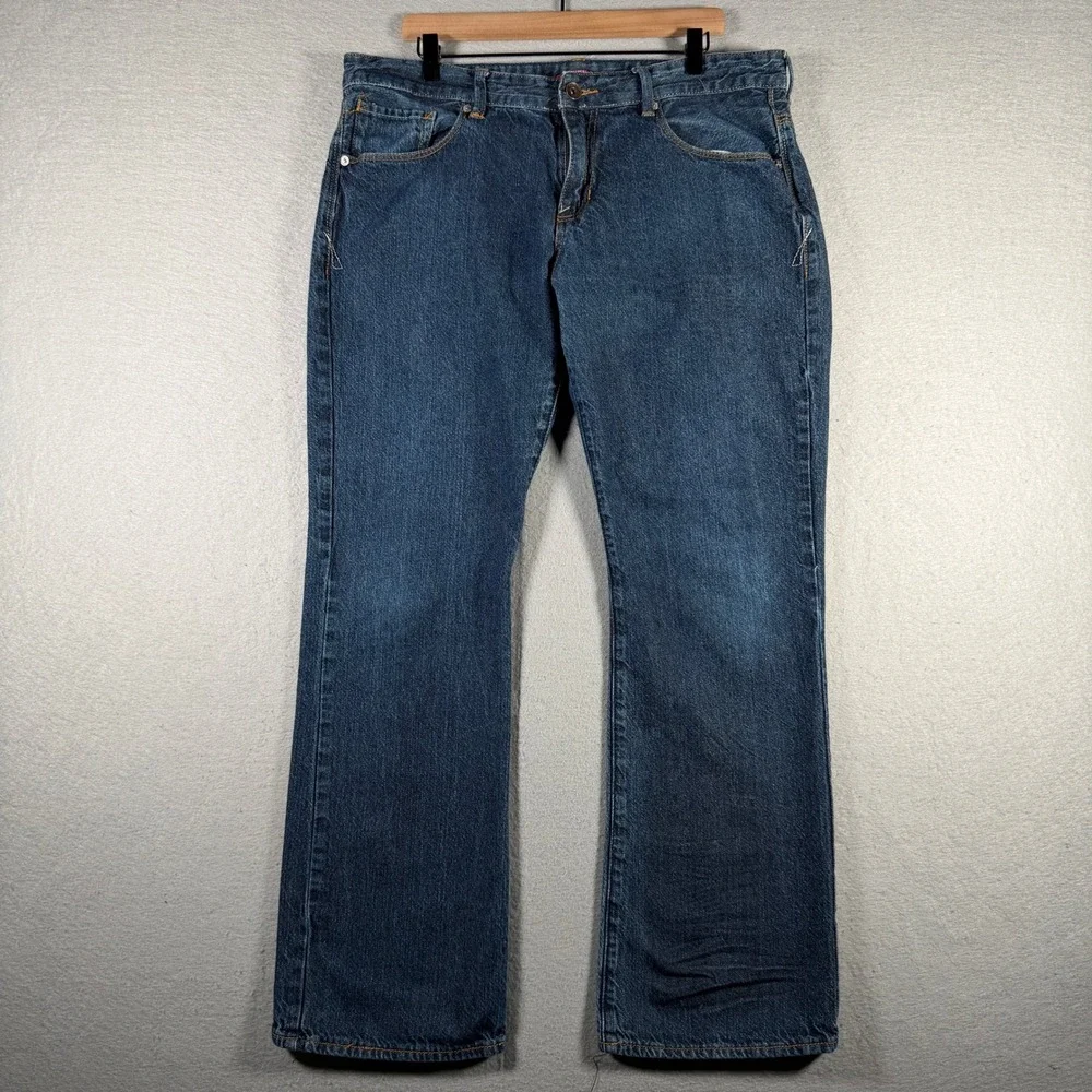 Unionbay Mens Straight Leg Blue Denim Jeans Medium Wash YB33932 36x32